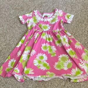 Three Friend Floral Pink Kids Dress